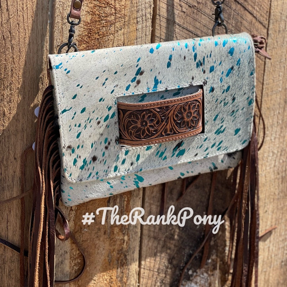 Stylish Blue and Brown Women's Bag